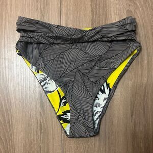 Maaji Neon Floral Reversible High Waisted High Cut Bikini Bottom Size Small